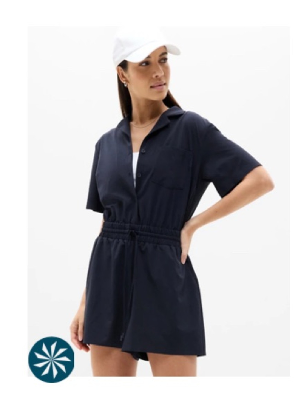 NWT- Avenue Romper- Athleta - Navy M